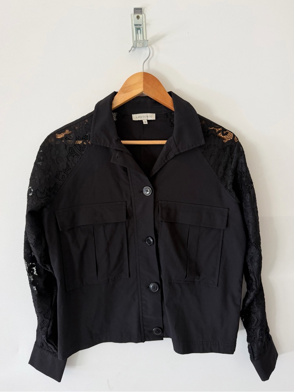 Anatomie Sutton Lace Sleeve Black Tracker Jacket